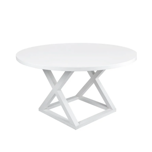 Deccan Round Dining Table - 1.4m White
