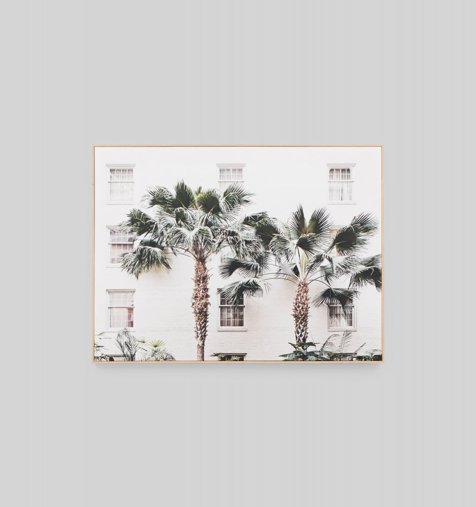 Palm Resort Framed Canvas by Middle of Nowhere