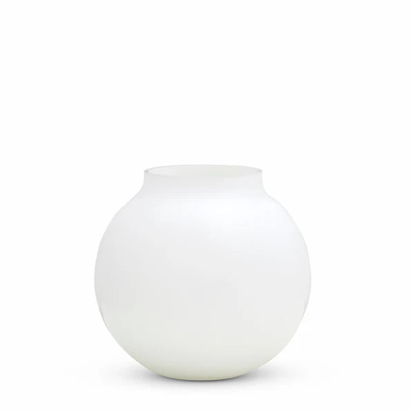 OPAL BALL VASE WHITE (M)