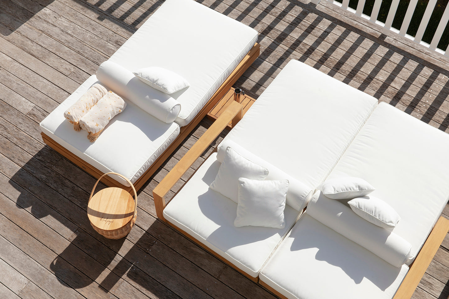 Avila Outdoor Double Sunlounger With Arms
