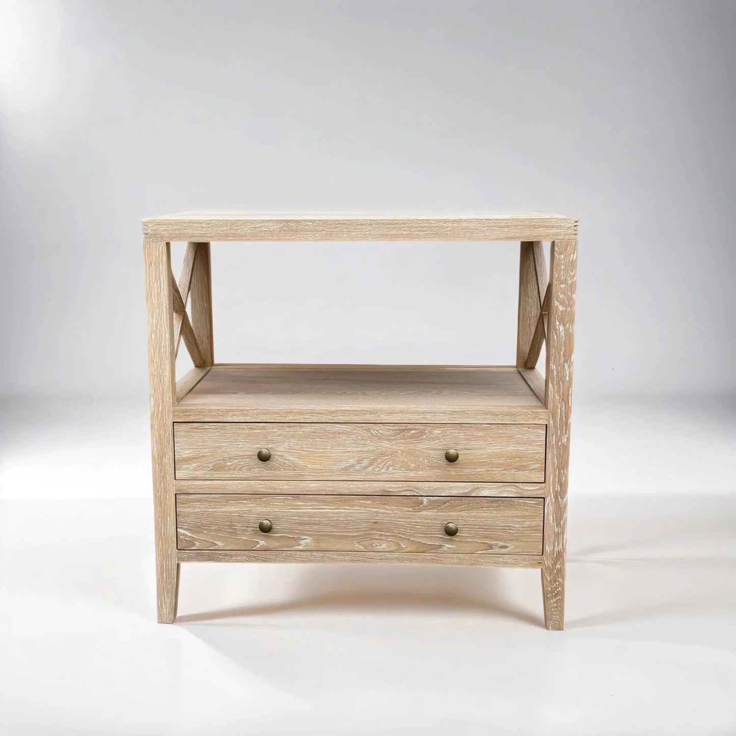 Davos Whitewashed Oak Side Table