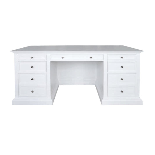 French Panel Desk White 180cm