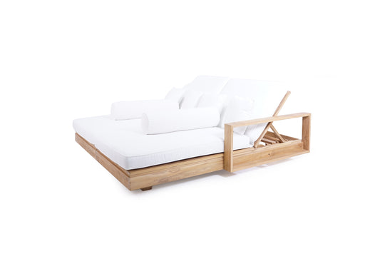 Avila Outdoor Double Sunlounger With Arms