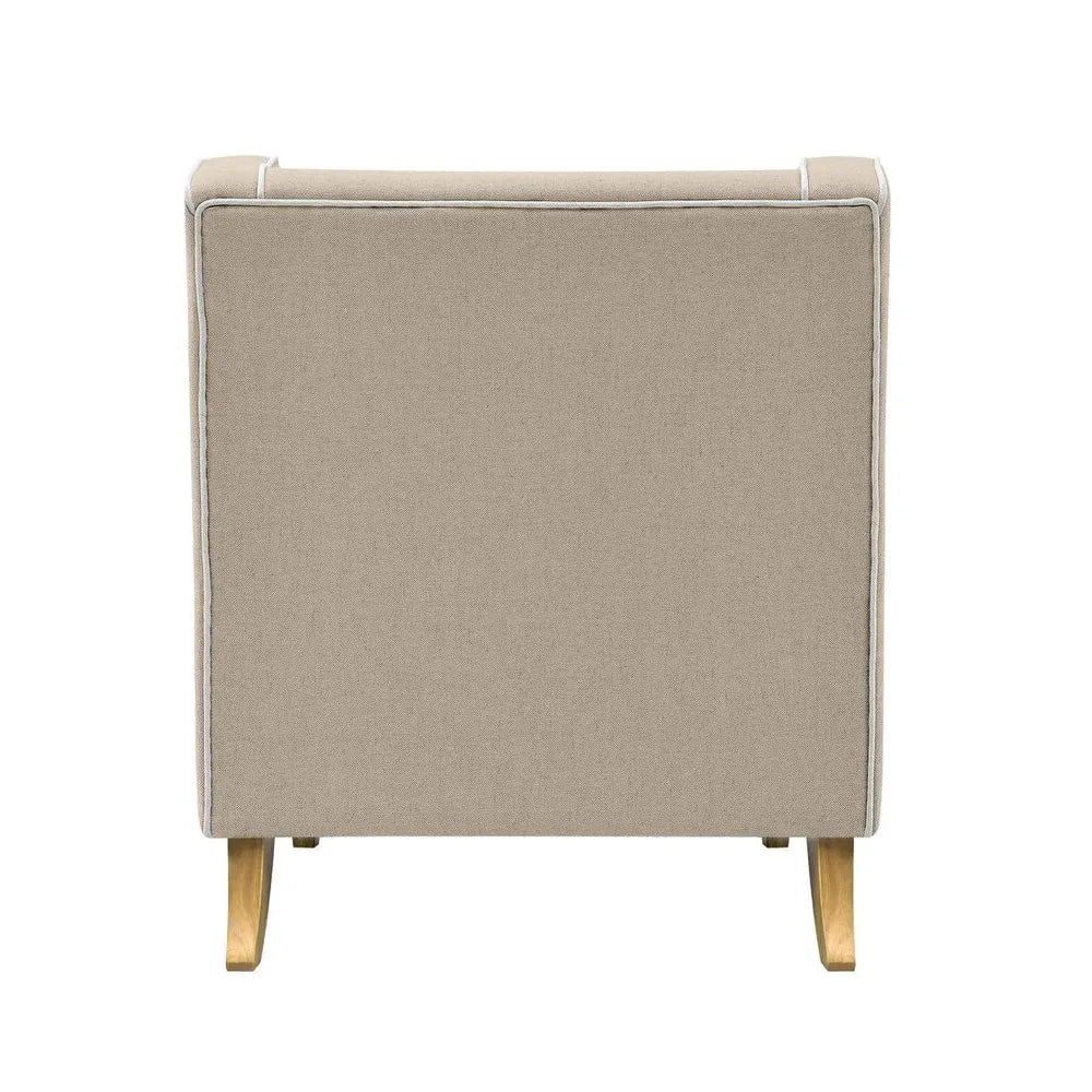 BONDI HAMPTONS ARMCHAIR NATURAL W/WHITE PIPING