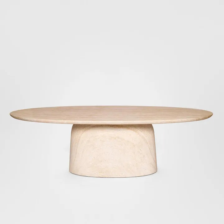 Corsica Oval Dining Table Ivory Travertine Look - Outdoor