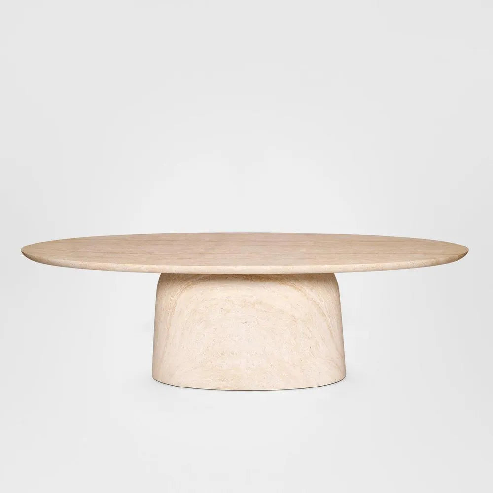 Corsica Oval Dining Table Ivory Travertine Look - Outdoor