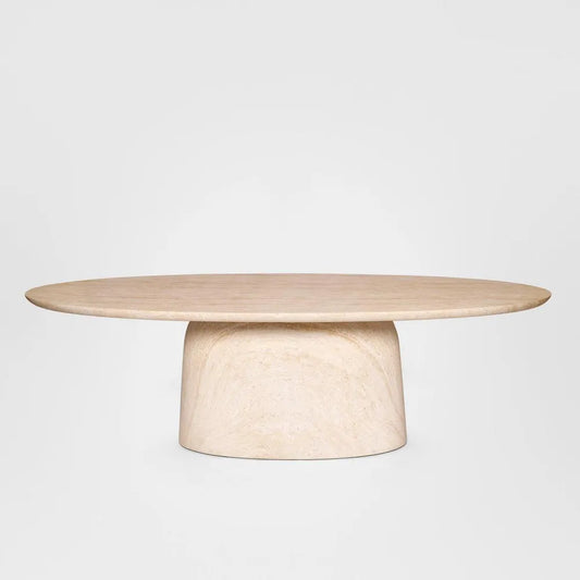 Corsica Oval Dining Table Ivory Travertine Look - Outdoor