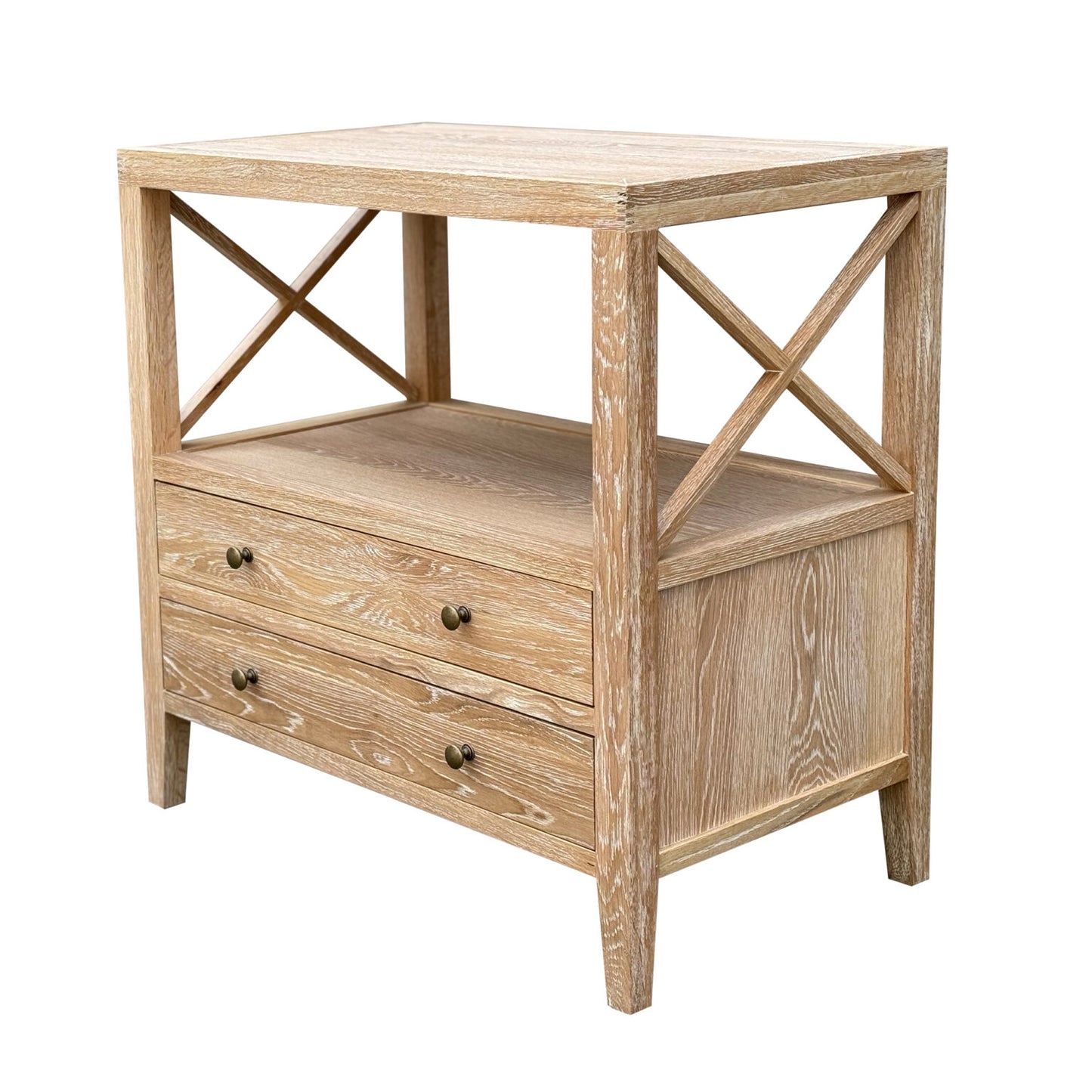 Davos Whitewashed Oak Side Table