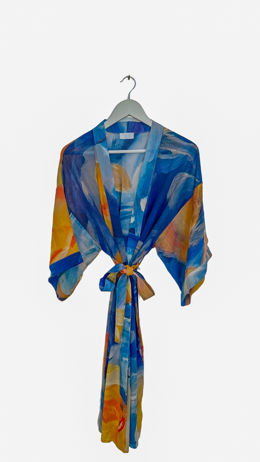 Sea of Roses Silk Kimono - The Artist Label