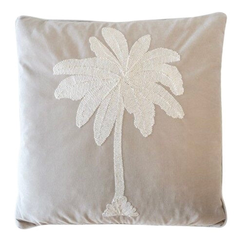 MAUI 1 PALM STONE CUSHION FEATHER FILLED