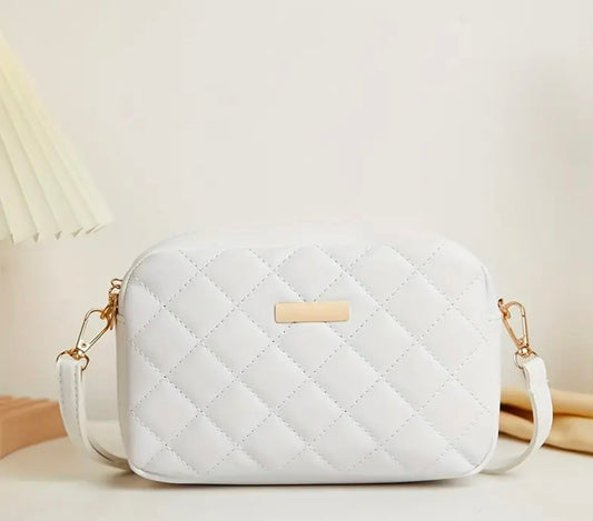 Quilted Crossbody Bag - White