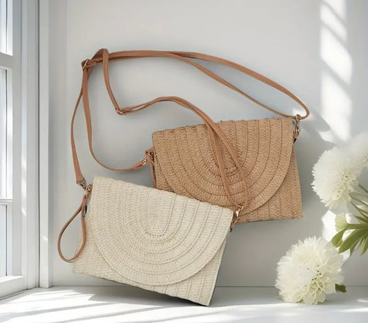 Wicker Crossbody Clutch – Natural