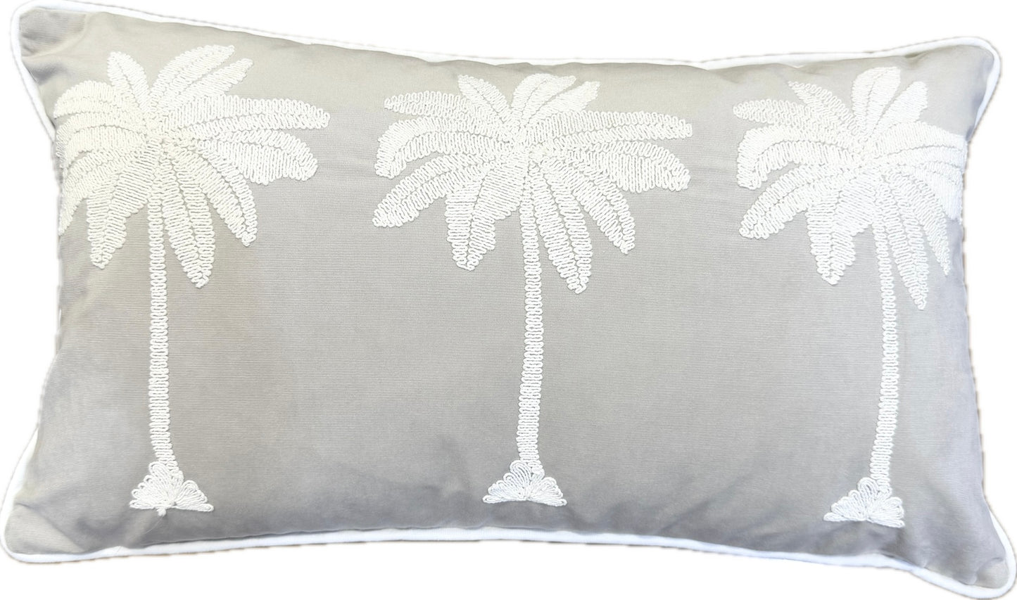 MAUI 3 PALM STONE CUSHION FEATHER FILLED