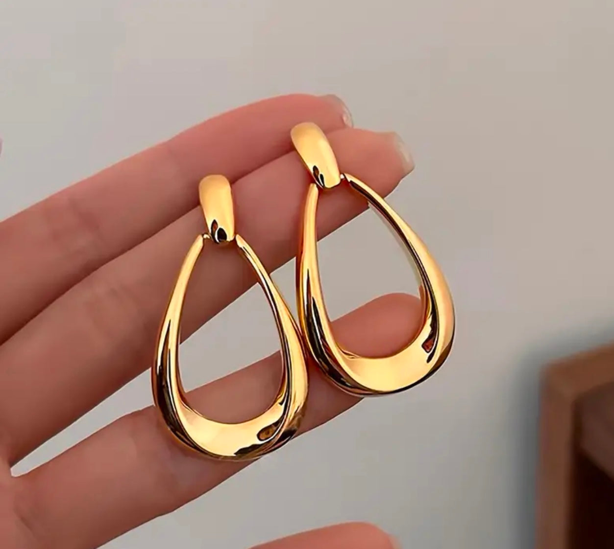 Gold Oval Earrings