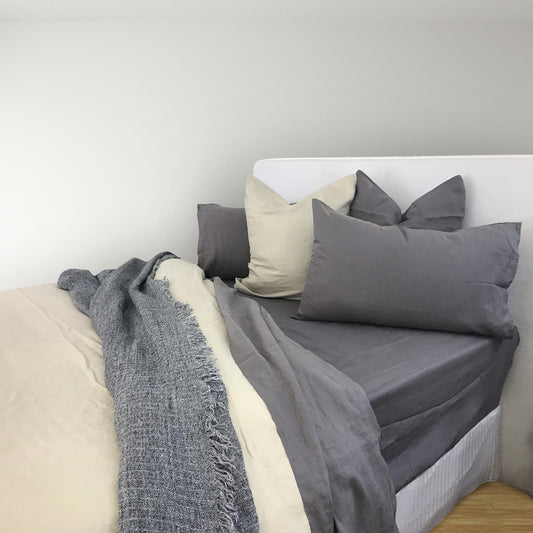 LINEN SHEETS CHARCOAL