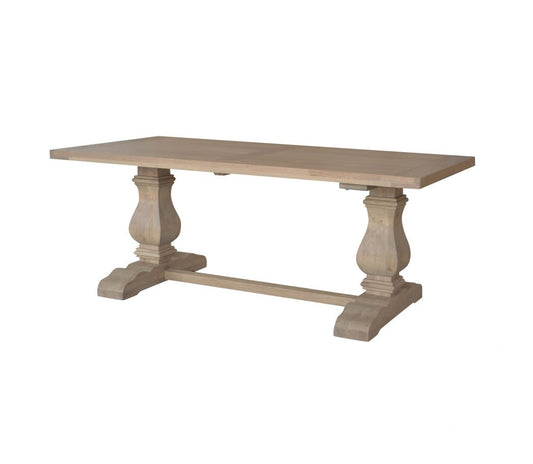 Oak Trestle 200cm Rectangular Dining Table Weathered Oak