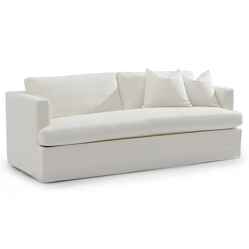 Birkshire 3 Seater Slip Cover Sofa - White Linen