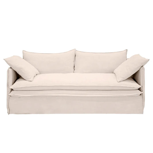 Palm Beach 3 Seater Slip Cover Sofa - Natural Linen