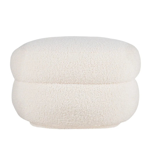 Aurora Foot Stool - Off White Shearling