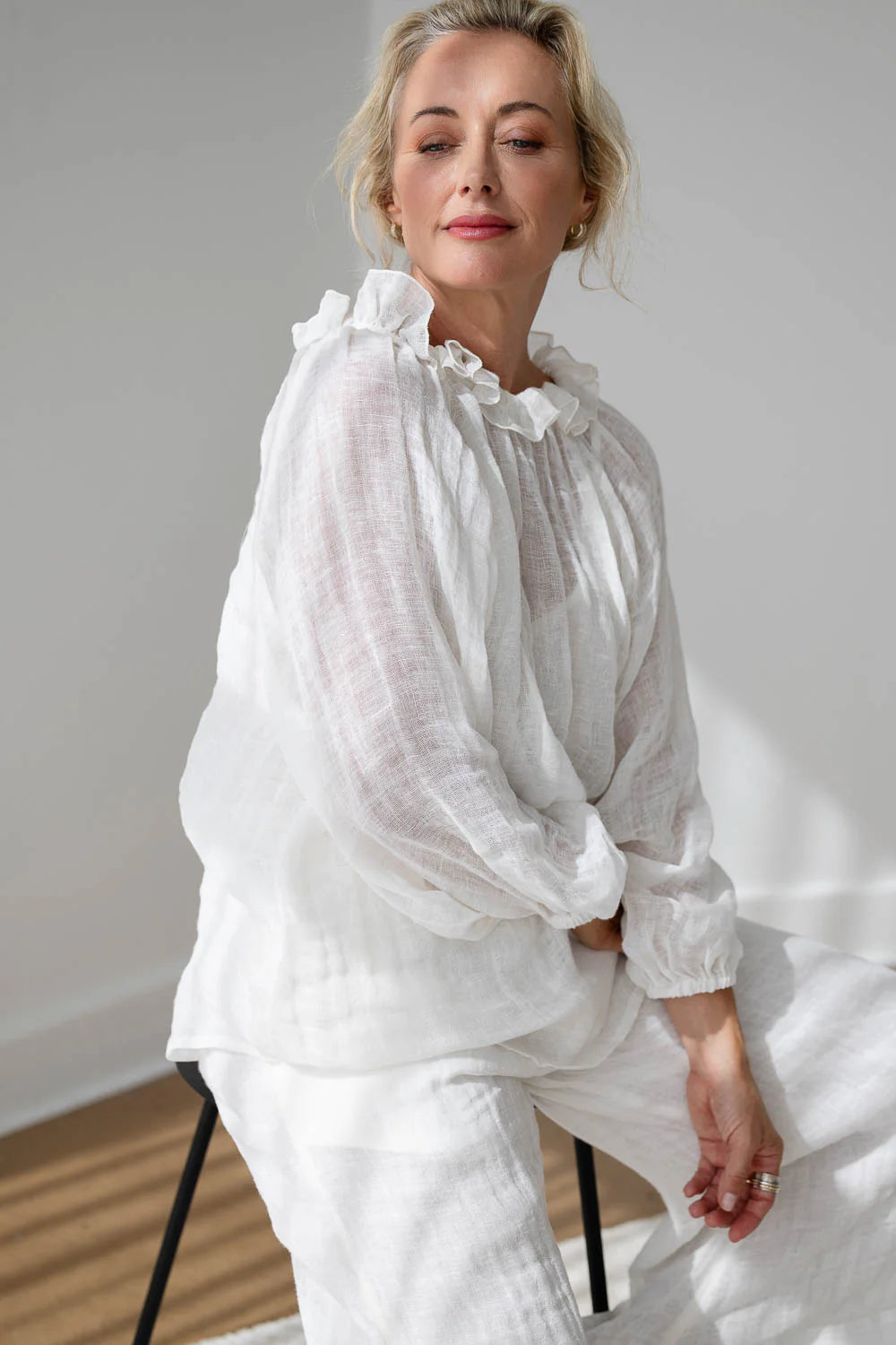 Lulu Reversible Linen Top - Off White