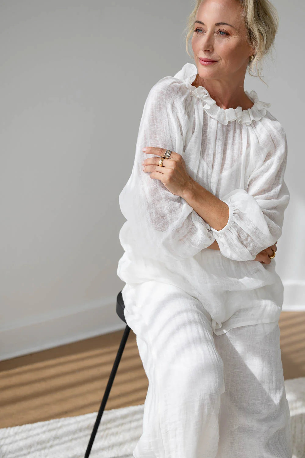 Lulu Reversible Linen Top - Off White