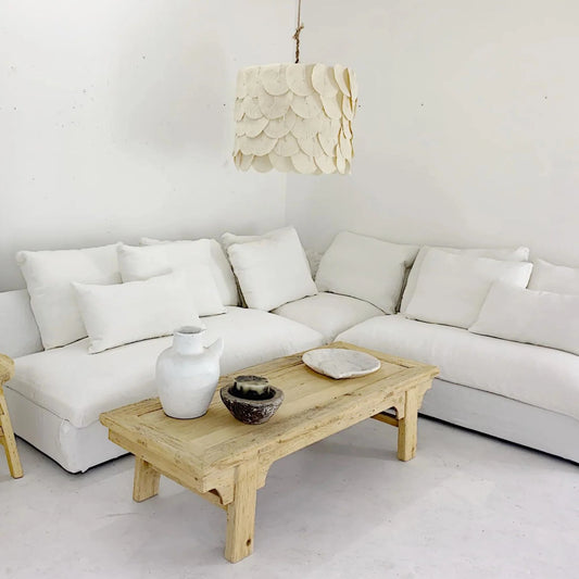 Claudine Large Petal Drum Cotton Pendant Light