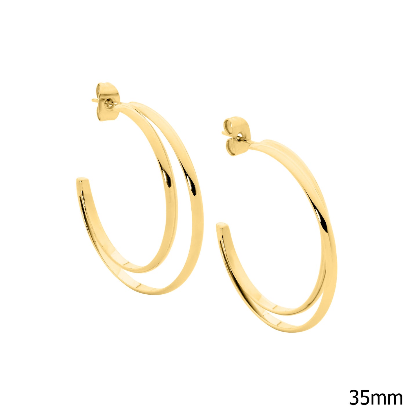 Double Hoops Earrings - Gold