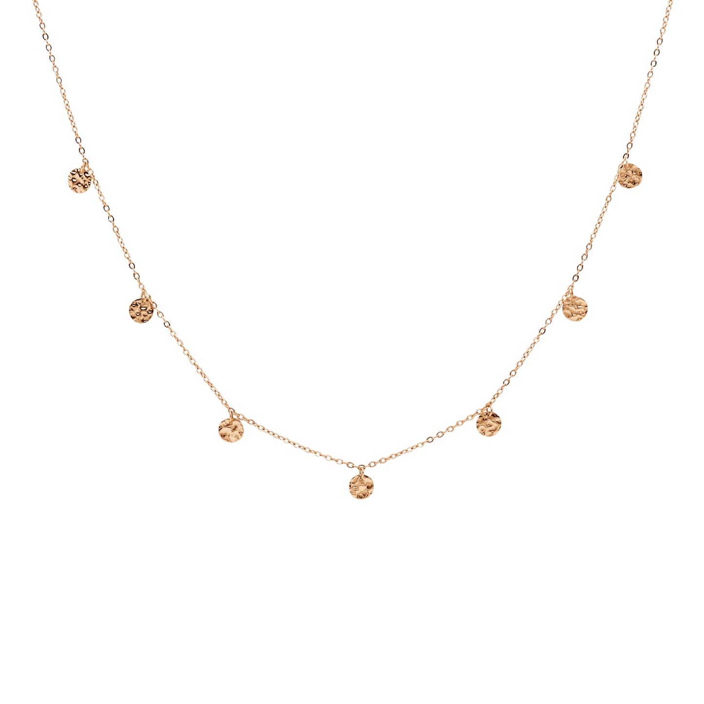 Rose Gold Necklace with disk feature