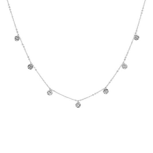 Silver Necklace with Disk Feature