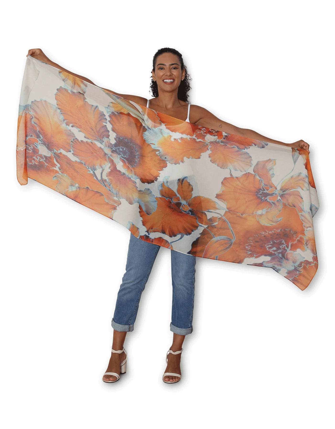 The Artists Label Scarf Orange Bloom