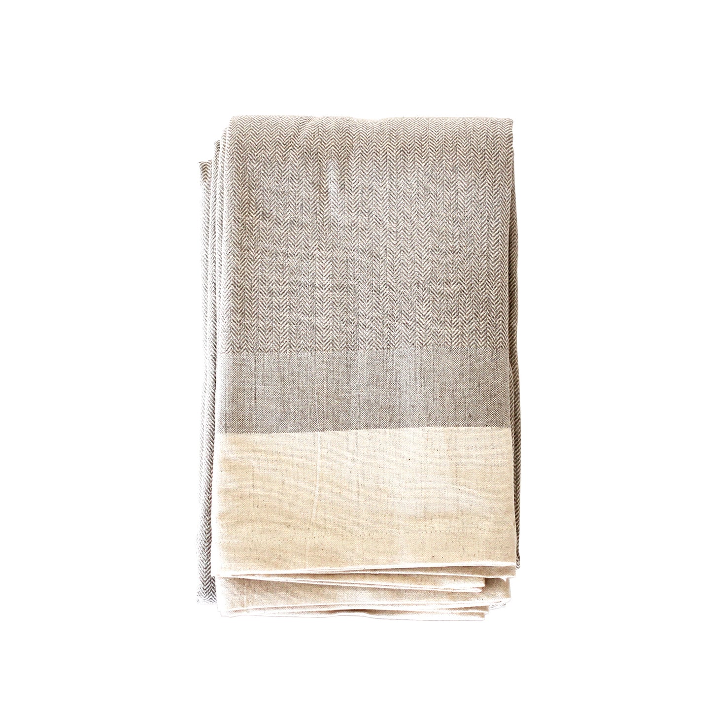 Raine & Humble Cotton Herringbone Tablecloth Taupe