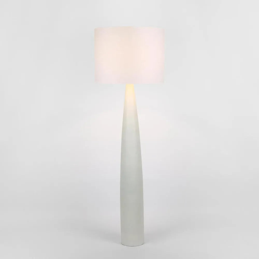 SAMSON FLOOR LAMP BASE WHITE WITH SHADE WHITE OR NATURA