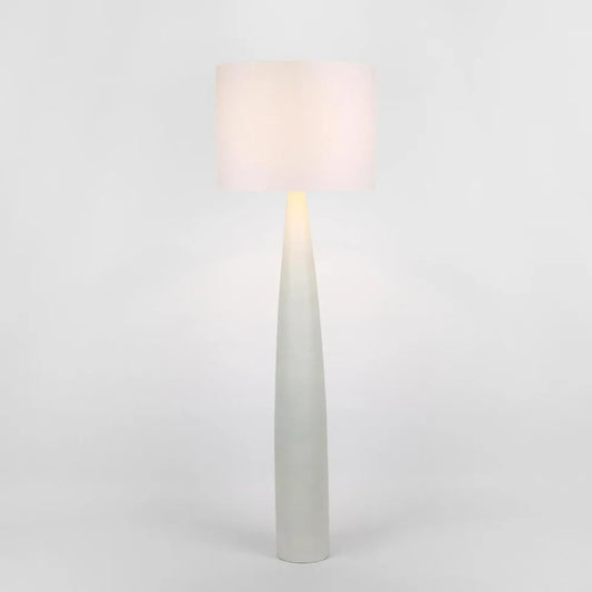 SAMSON FLOOR LAMP BASE WHITE WITH SHADE WHITE OR NATURA