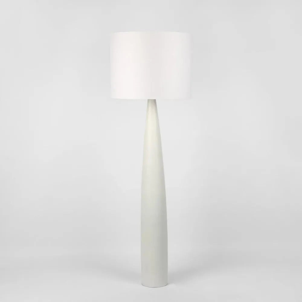 SAMSON FLOOR LAMP BASE WHITE WITH SHADE WHITE OR NATURA