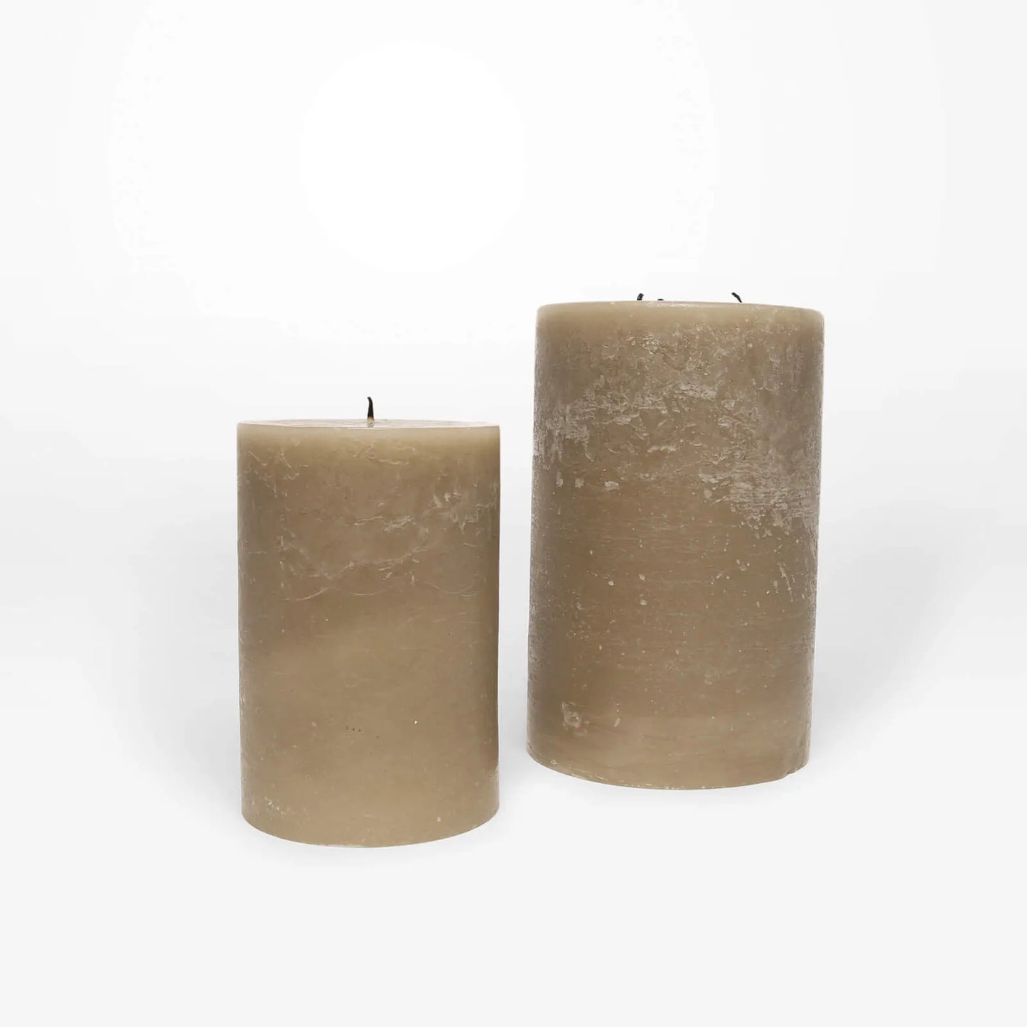 Pillar Candle - Hashira - Taupe - Wide Large - 13x20cm