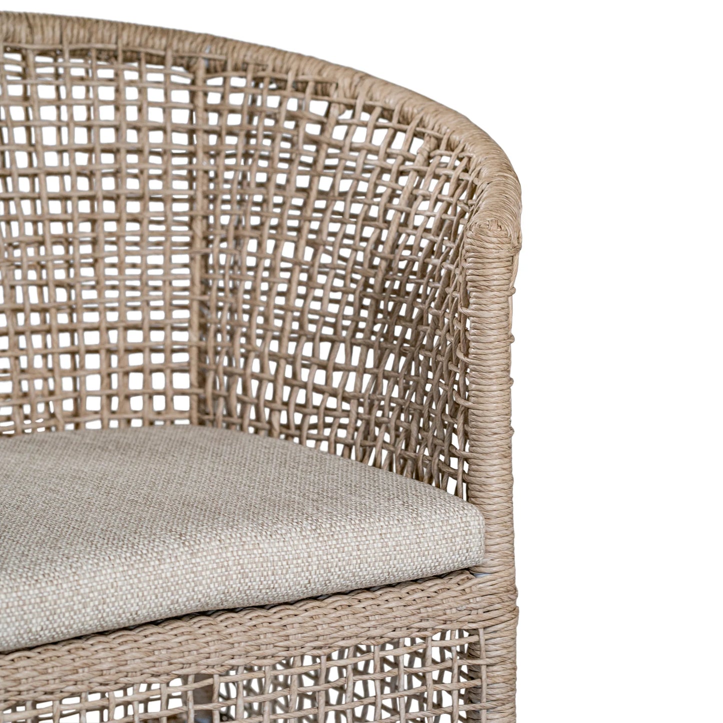 SANCTUARY OUTDOOR DINING CHAIR | NATURAL WITH WHITE LEGS