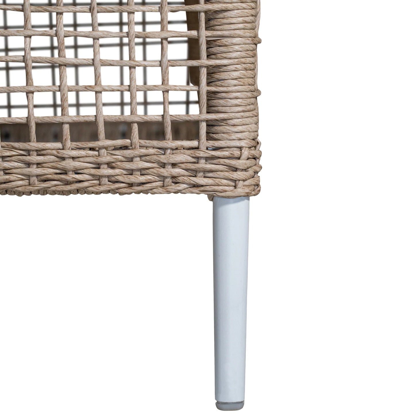SANCTUARY OUTDOOR DINING CHAIR | NATURAL WITH WHITE LEGS