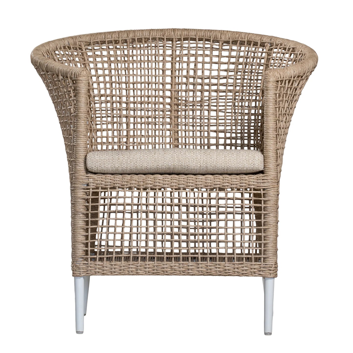SANCTUARY OUTDOOR DINING CHAIR | NATURAL WITH WHITE LEGS