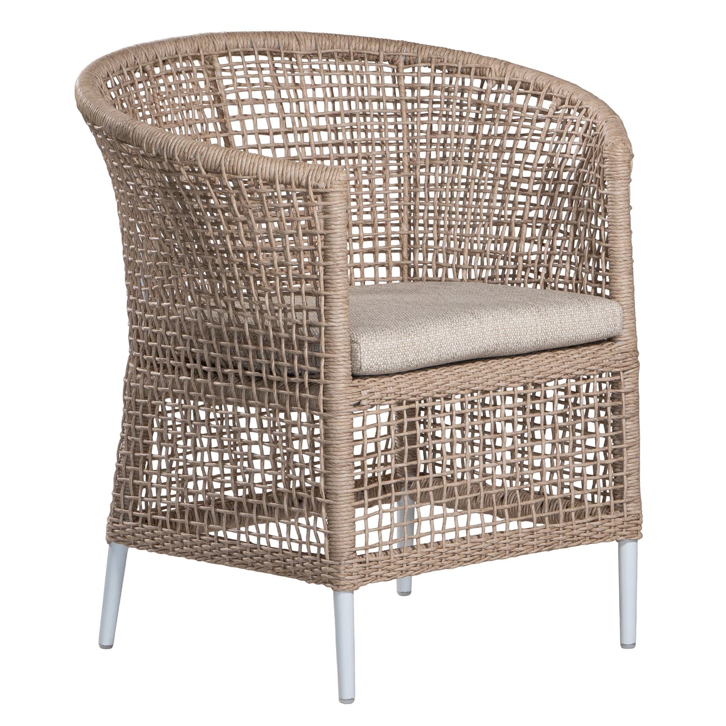 SANCTUARY OUTDOOR DINING CHAIR | NATURAL WITH WHITE LEGS