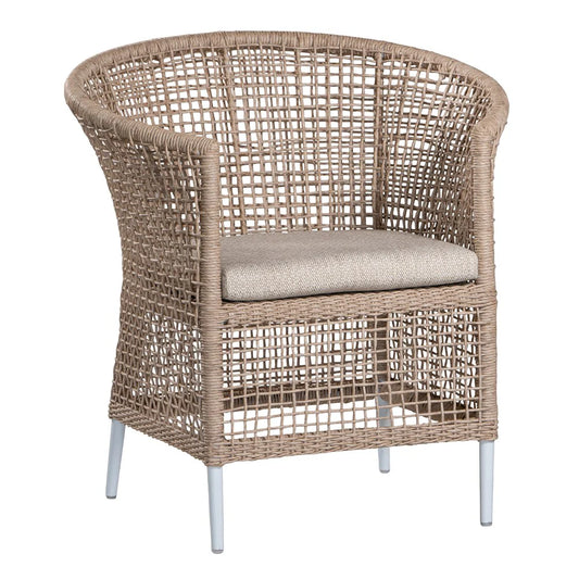 SANCTUARY OUTDOOR DINING CHAIR | NATURAL WITH WHITE LEGS